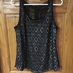 Diamond lace tank top